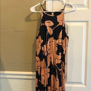 Navy and pink maxi dress